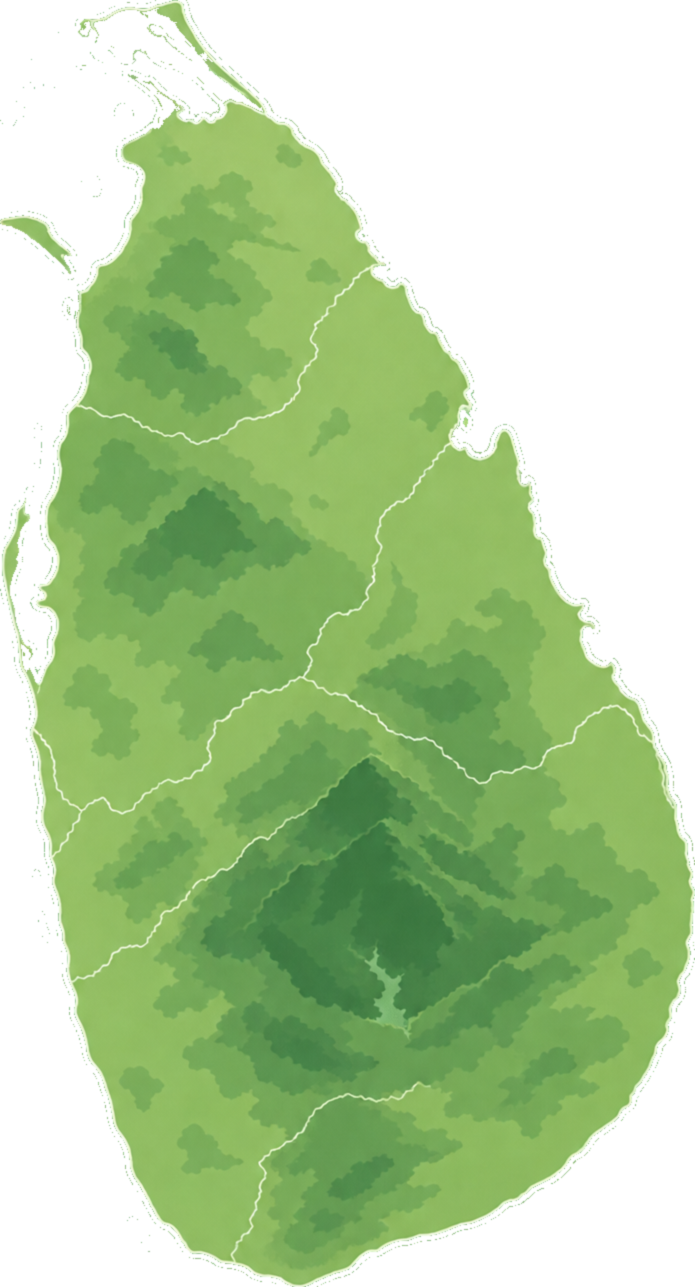Map of Sri Lanka with the destinations we drive between